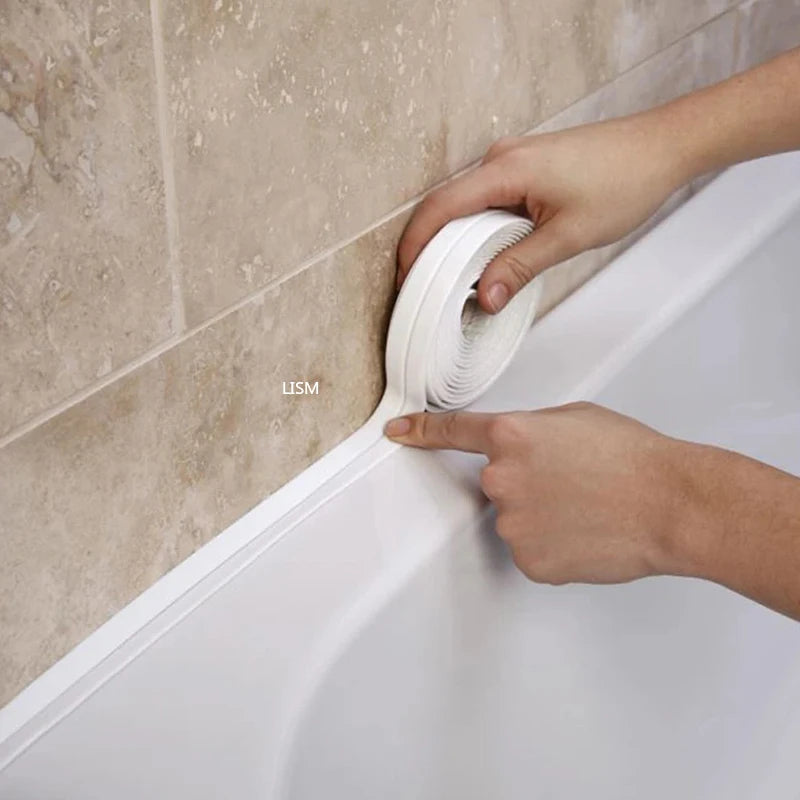 Shower Bath Sealing Tape Strips PVC Self Adhesive Waterproof Wall Stickers For Bathroom Kitchen Seal Caulk Strip Sink Mold Proof