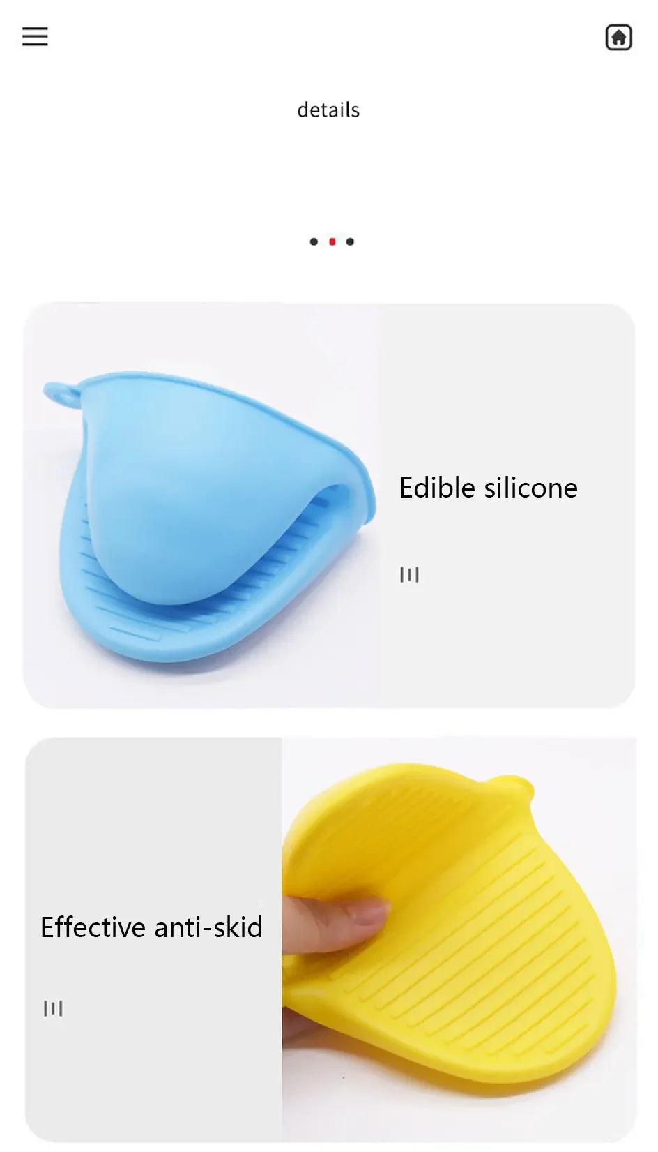 2pcs Thicken Baking Silicone Oven Mitts Microwave Oven Glove Heat Insulation Anti-slip Grips Bowl Pot Clips Kitchen Gadgets