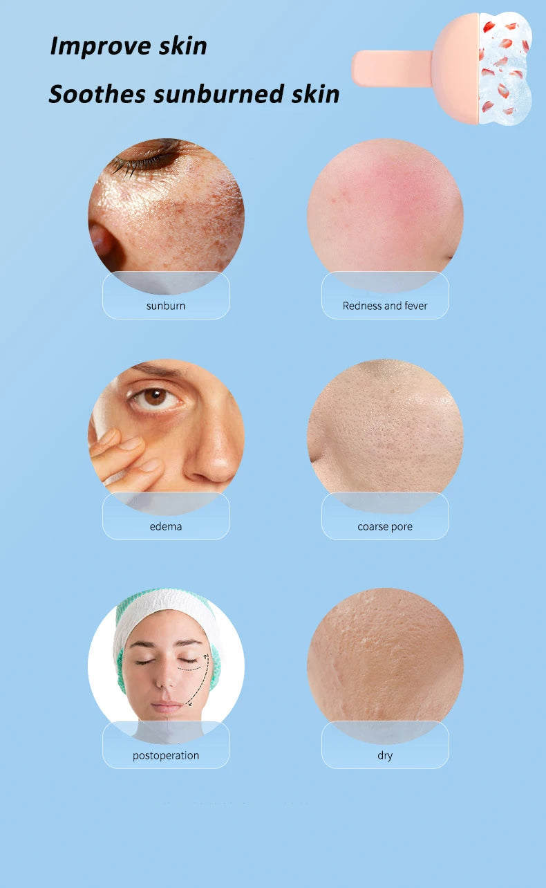 Silicone Ice Cube Roller Face Massager Shrink Pores Eye Puffiness Ice Facial Roller Beauty Ice Ball Mold Massage Skin Care Tool