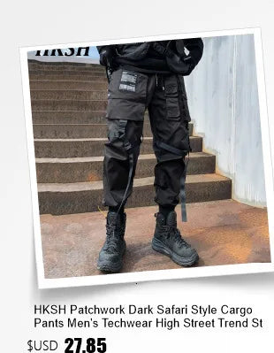 HKSH Autumn Winter New Men Tide Cotton Padded Jacket Scarf Collar Thick Long Sleeve Zipper Bread Chic Trendy RO Style Coat H2840