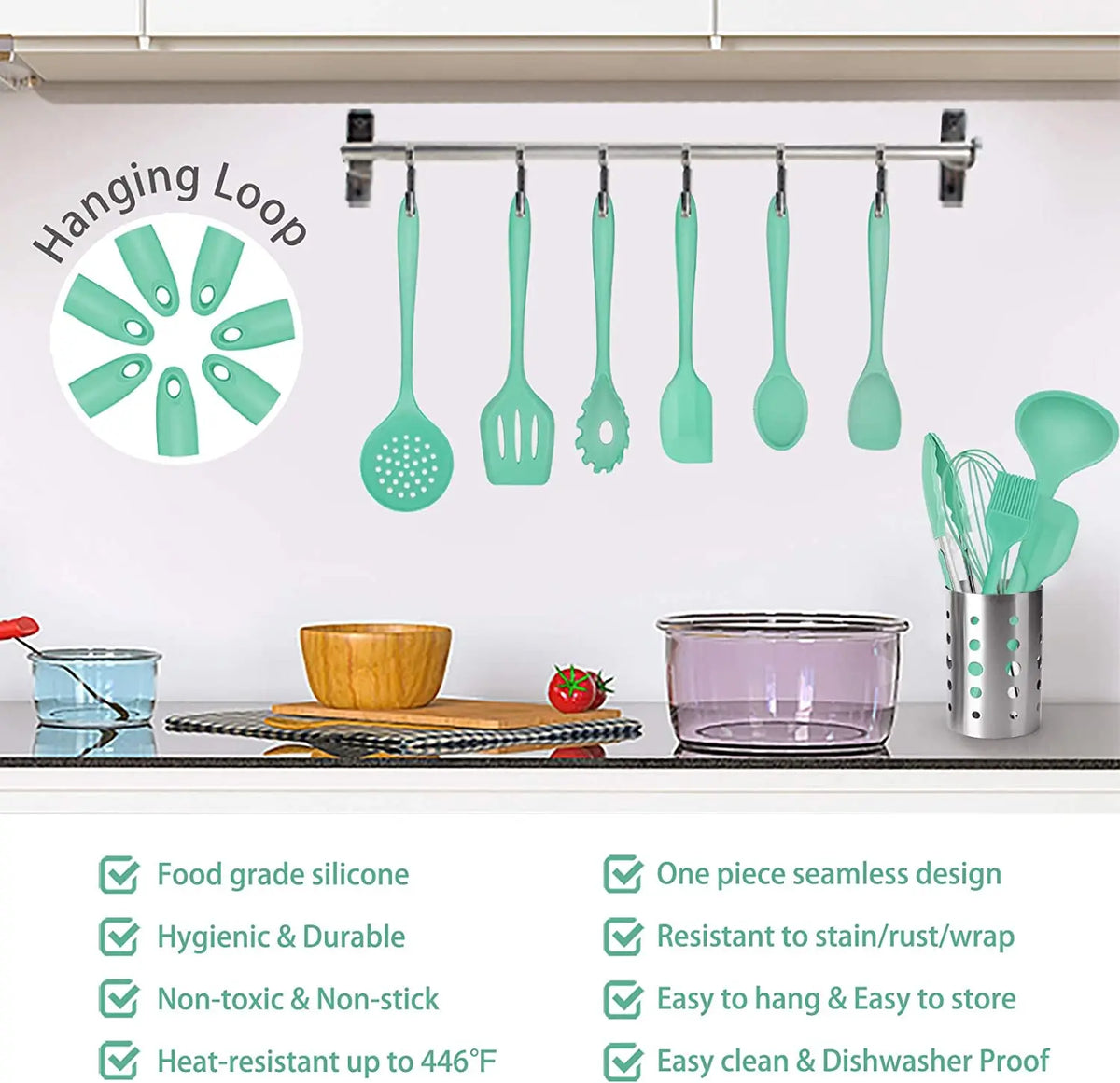 Silicone Kitchen Cooking Utensils Spatula Pasta Cookware Set cooking accessories kitchen utensils kitchen tools kitchen gadgets