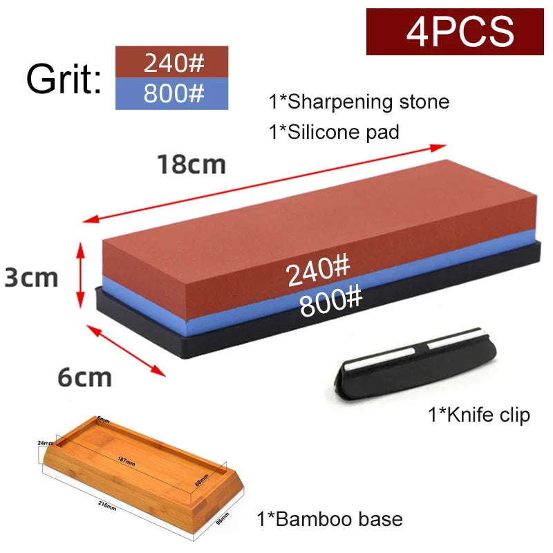 Sharpening Stone Knife Professional Sharpener Whetstone Dual Side Set Grinding Shapner Water Wetstone Kitchen Accessories Tool