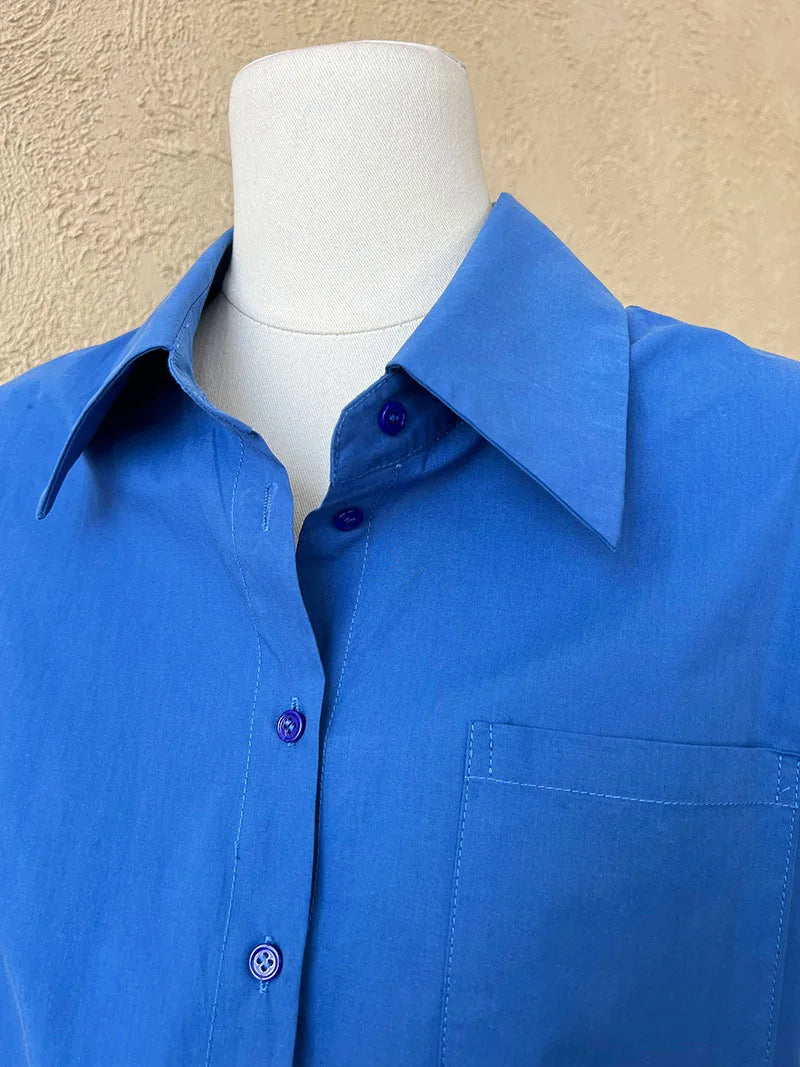 Polo‘s Collar Shirt Dress  Women Spring Slimming Long Dress With A Cinched Waist Blue / Pink