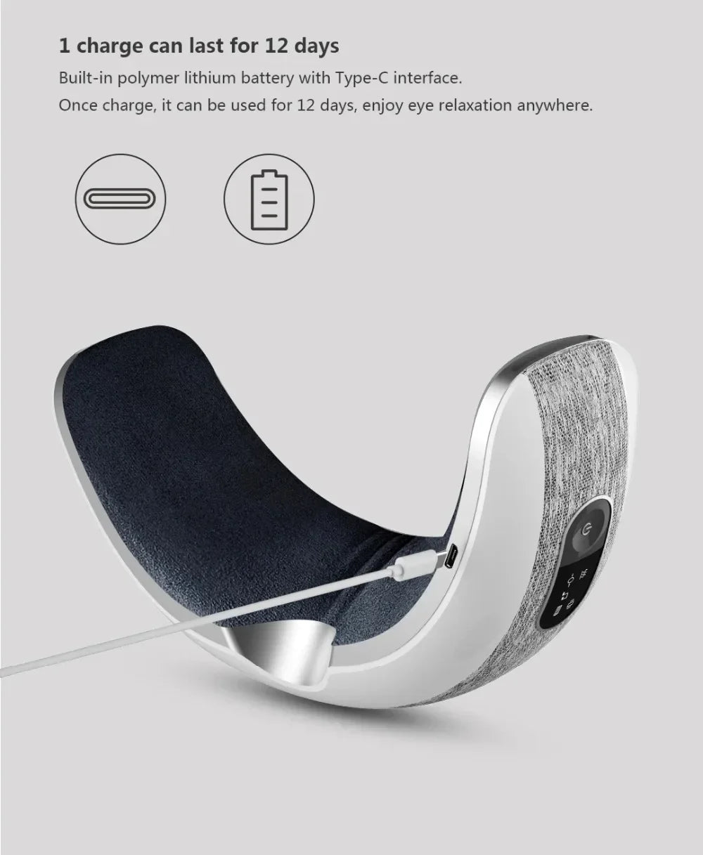 Xiaomi Mijia New Smart Eye Massager  Music 40 Degree  Hot Compress 4 Modes Press Foldable Eye Relax Massager Eye Mask