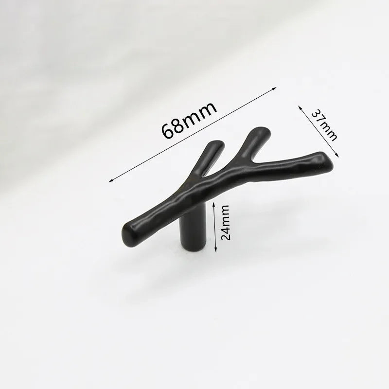 Fashion Tree Branch Furniture Handle 96mm 128mm Black Silver Bronze Kitchen Cabinet Handles Drawer Knobs Door Pulls Hardware