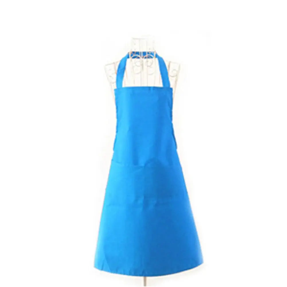 Polyester+ Cotton Blend Sleeveless Apron  Black Red Coffee Orange Anti-wear Cooking Kitchen Bib Women Men Aprons With Big Pocket