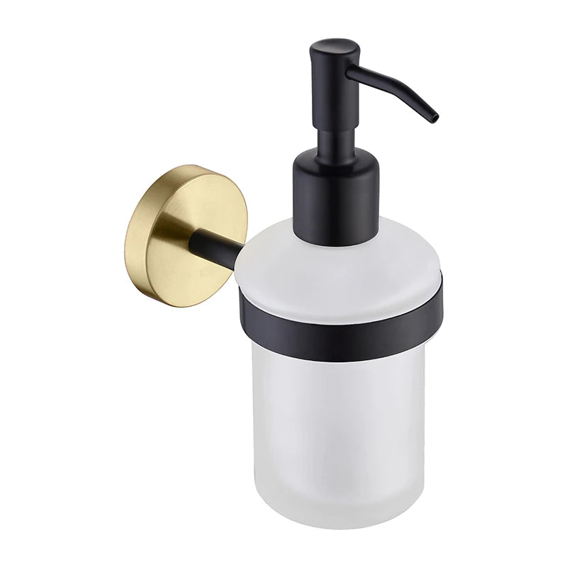 Soap Dish holder for Kitchen Bathroom Accessories Wall Mount Soap Dispenser Soap Rack With Glass Dish Metal Soap Holder Gold