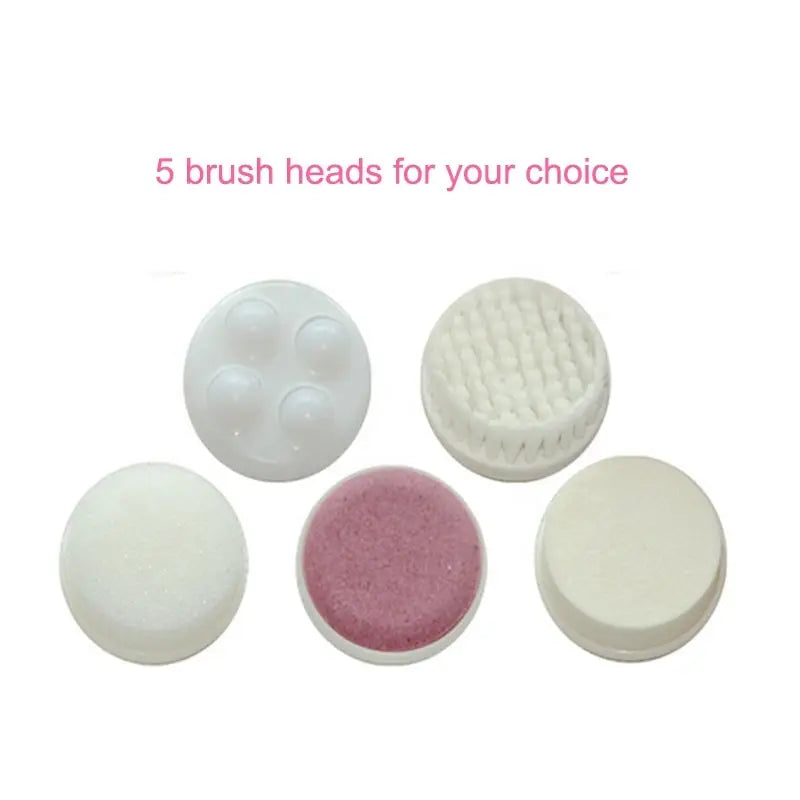 Electric 5 IN 1 Electric Facial Cleaner Brush Wash Machine Spa Skin Care Massage Blackhead Cleaning Facial Cleanser Tools