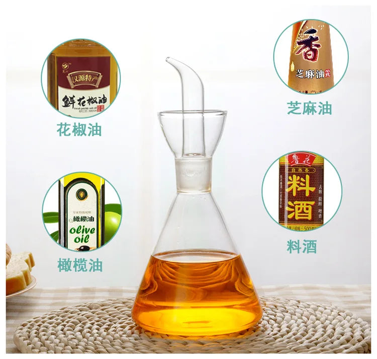 High Borosilicate Glass Oil Pot Household Leak-proof Oil & Vinegar Pots Kitchen Pot Soy Sauce Pot Oil Tank Seasoning Bottle Tool