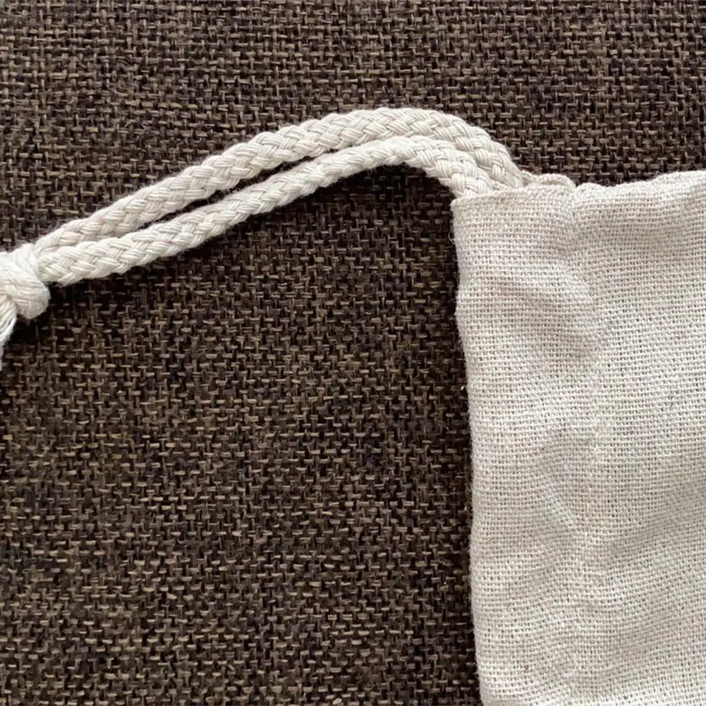 Linen Bread Bags Reusable Drawstring Large Washable Storage Food Accessories Home Unbleached Kitchen Organizer