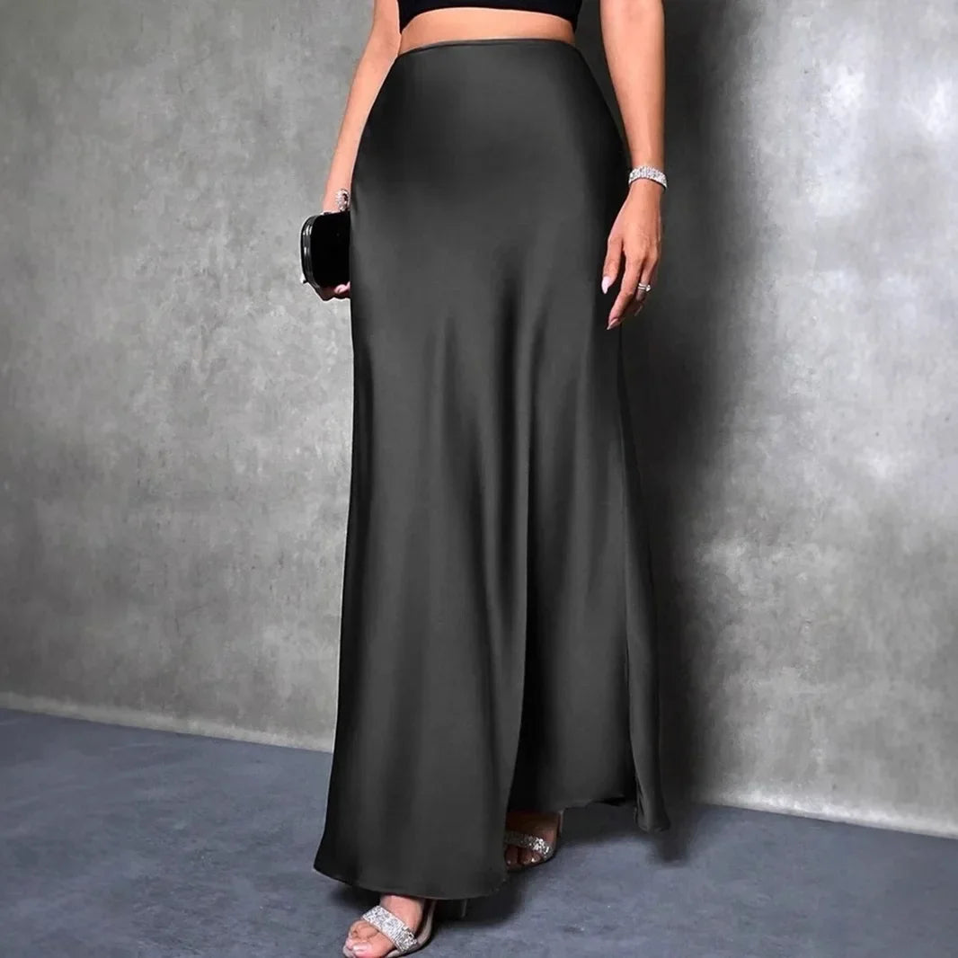 New Style European And American Fashion Colorful Velvet A- Line Skirt Long Dress For Women Autumn Winter 2023 Simple Design