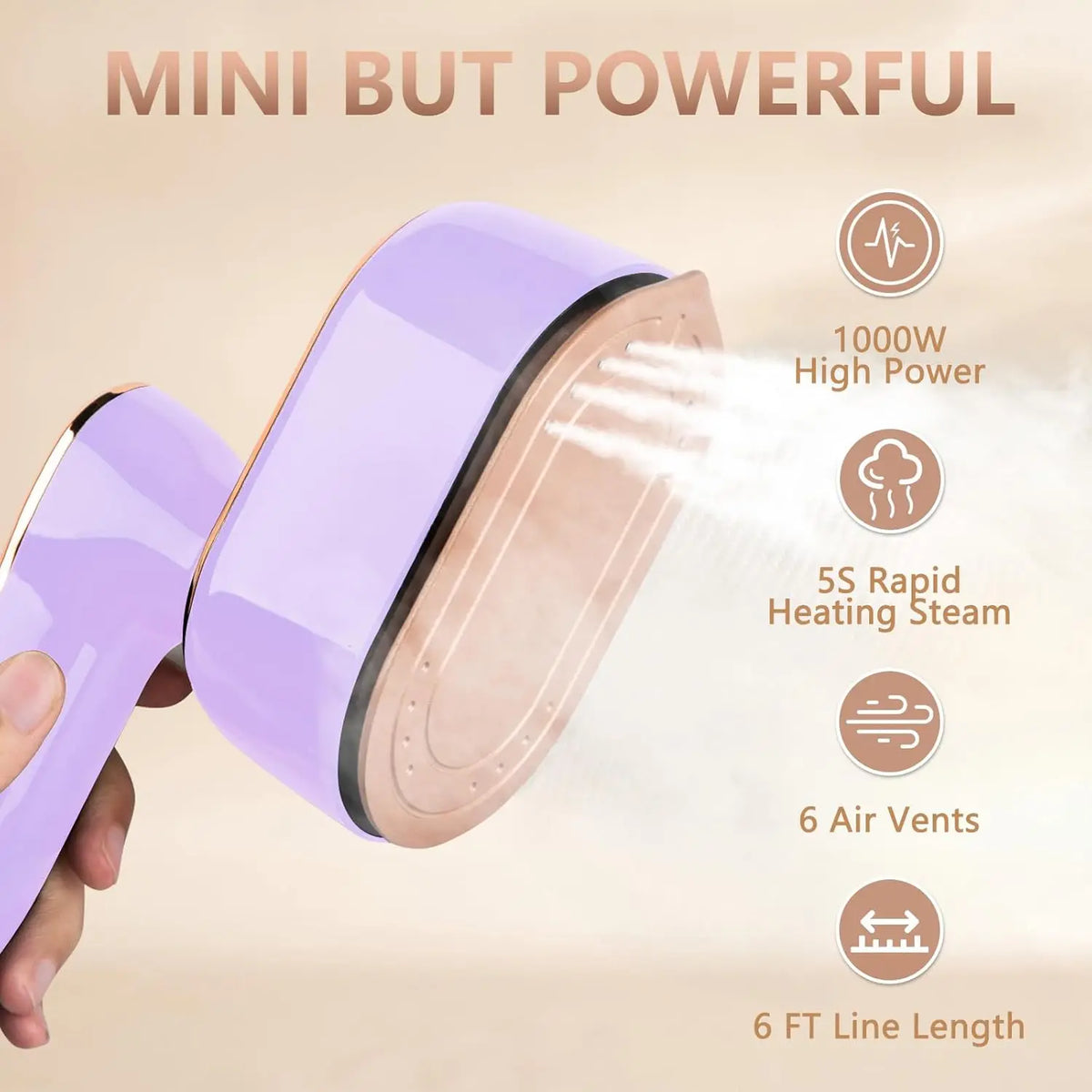 Handheld ironing machine (with steam brush), intelligent LCD electric rotary iron, portable mini iron for home and travel 6198-D
