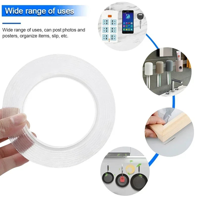 Transparent Double-sided Tape Nanometer Reusable Seamless Strong And Versatile  Suitable For Home Kitchen Office And Car