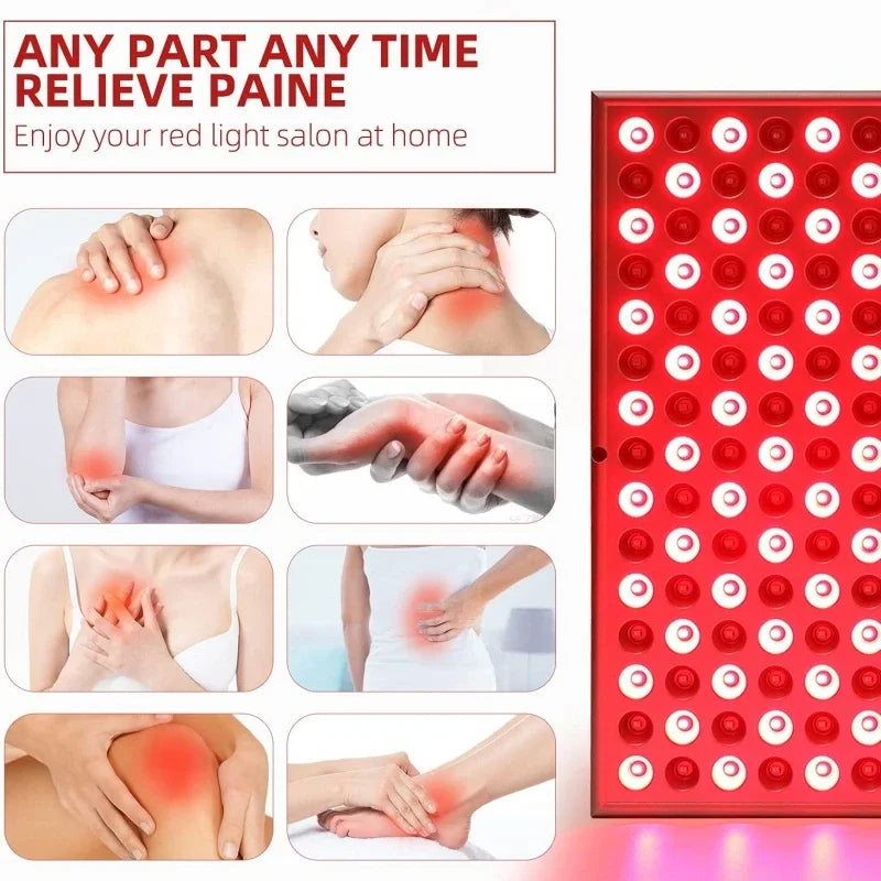 45W LED Red Light Therapy Panel Lamp for Facial Anti Aging Skin Care Beauty 225 LED Light Body Pain Relief Physical Therapy