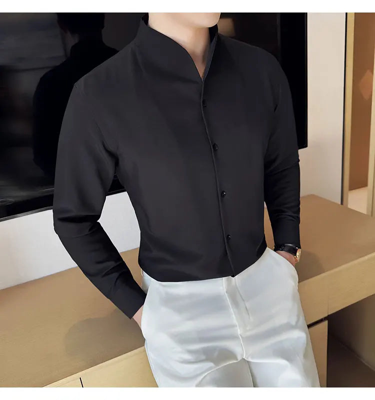 Shirts Men Dress Spring High Quality Shirts Slim Men's Business Formal Social Long Sleeve Men Casual Chemise Homme Tuxedo Shirts