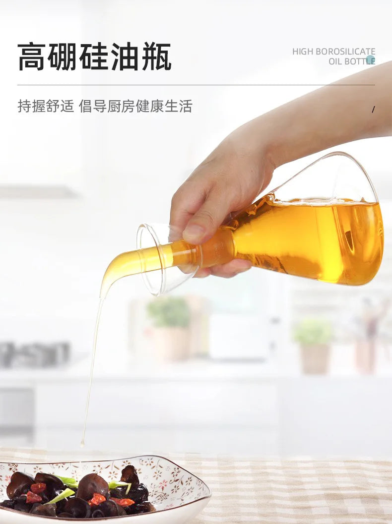 High Borosilicate Glass Oil Pot Household Leak-proof Oil & Vinegar Pots Kitchen Pot Soy Sauce Pot Oil Tank Seasoning Bottle Tool