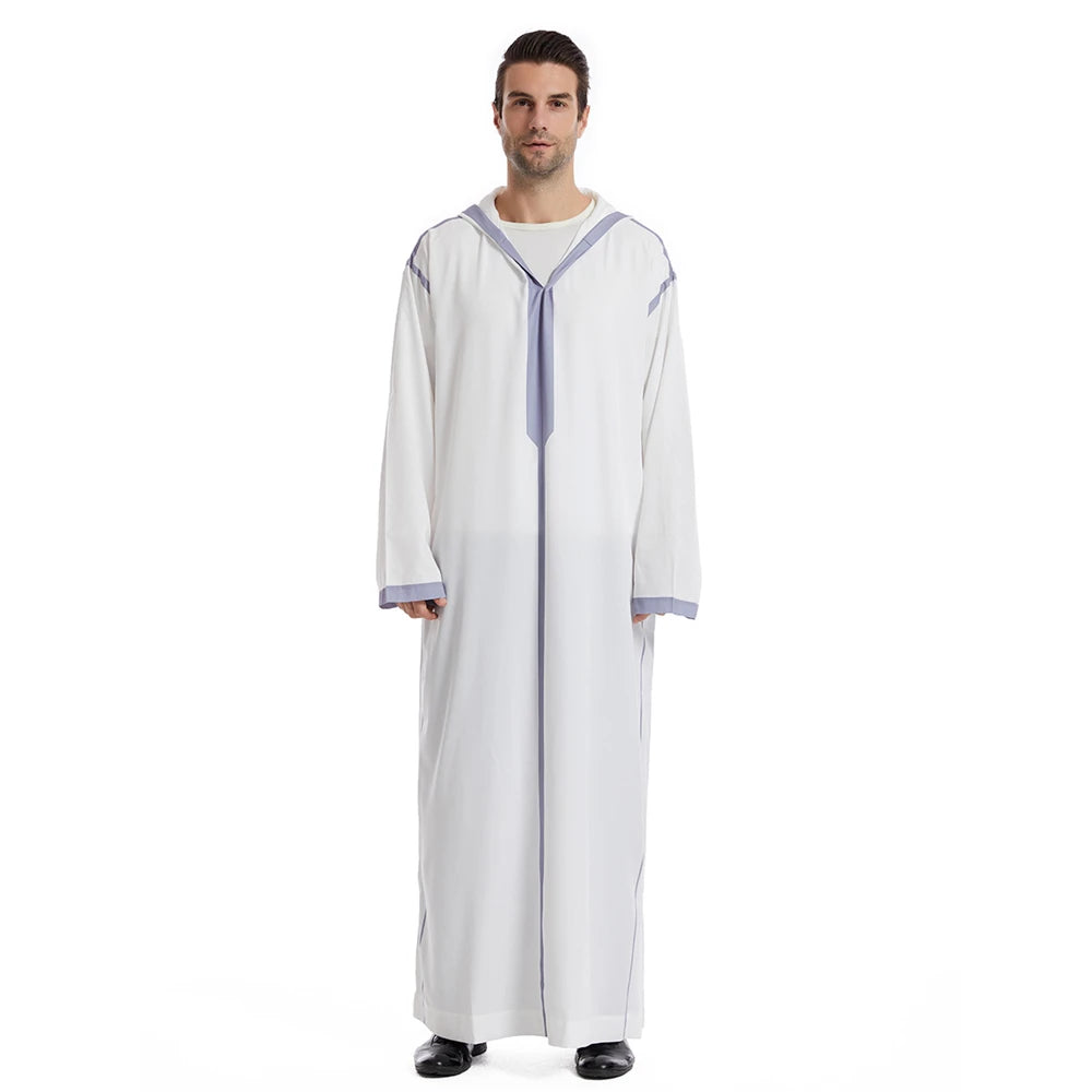 New Islamic Muslim Men Clothing Loose Jubba Thobe Abaya Front Zipper Musulmane Homme Caftan Maxi Robes Pakistan Arabia Dress