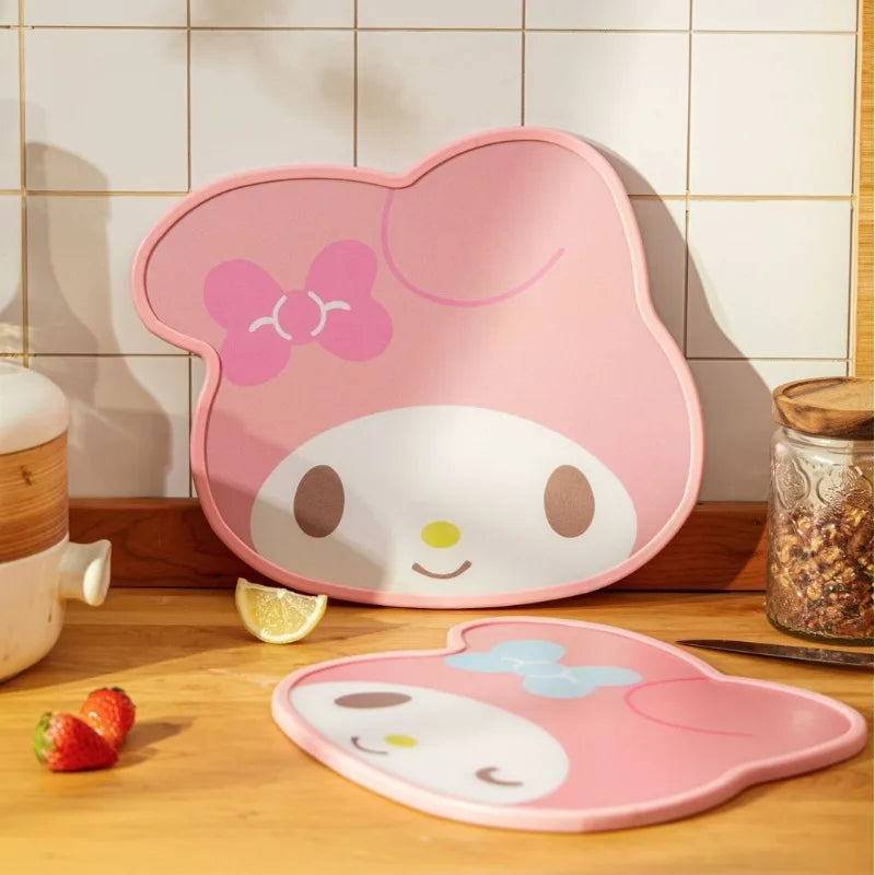 New Sanrios Kawaii Cutting Board Hello Kitty Kuromi MyMelody Cinnamoroll Cute Double-sided PP Chopping Plate Kitchen Accessories