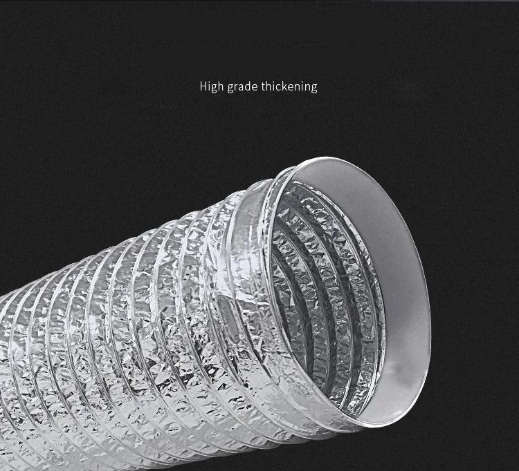 ∅150mm Double Layer Aluminum Foil Pipe Flexible Ventilation Duct for Kitchen Bathroom Extractor Dryer Fan Grow Tent 1.5m-6m