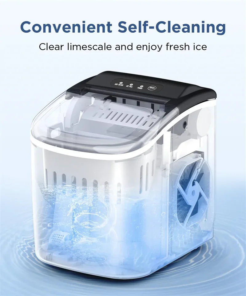 Electric Ice maker for Bar Home Kitchen Office bullet cylindrical Cube Maker via Scoop Automatic mini ice making Machine