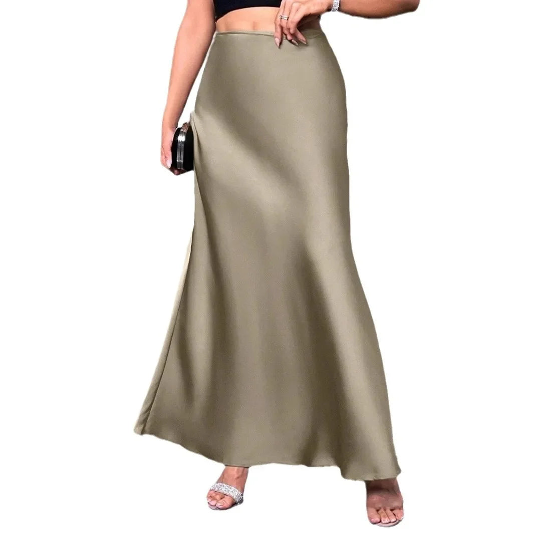 New Style European And American Fashion Colorful Velvet A- Line Skirt Long Dress For Women Autumn Winter 2023 Simple Design