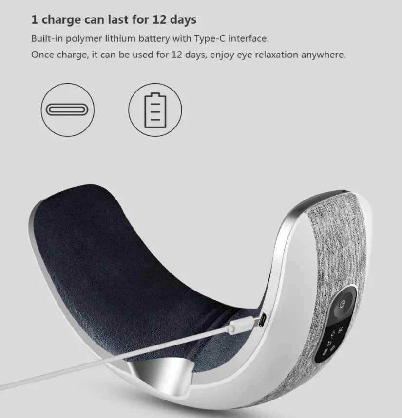 Xiaomi Mijia New Smart Eye Massager  Music 40 Degree  Hot Compress 4 Modes Press Foldable Eye Relax Massager Eye Mask