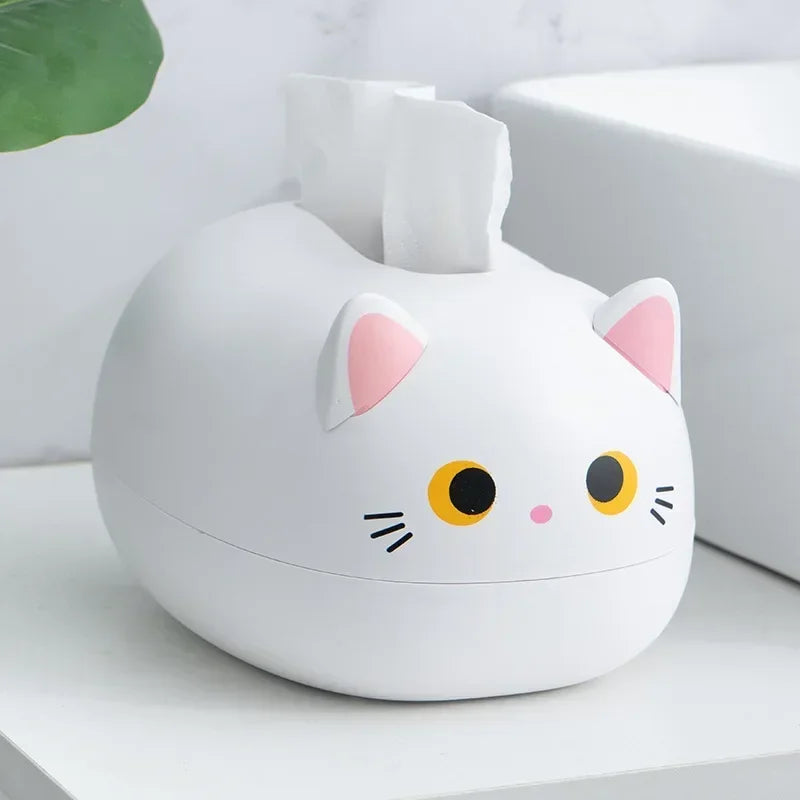 Kawaii Cat Tissue Box Kitchen Napkin Storage Box Wc Paper Container Desktop Toilet Paper Holder Nordic Style Home Decoration