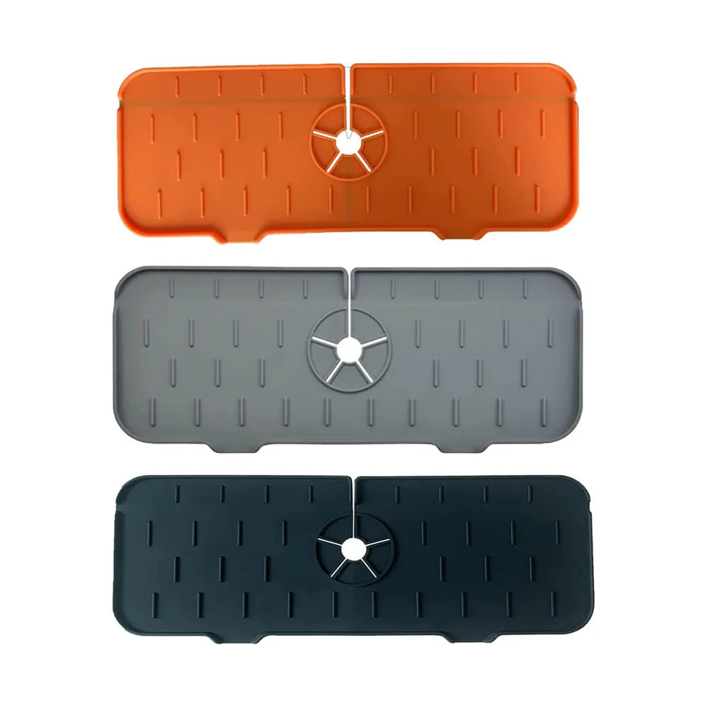 Faucet Absorbent Mat Silicon Kitchen Sink Splash Guard Drain Pad Water Splash Catcher Mats Countertop Protector Kitchen Gadgets