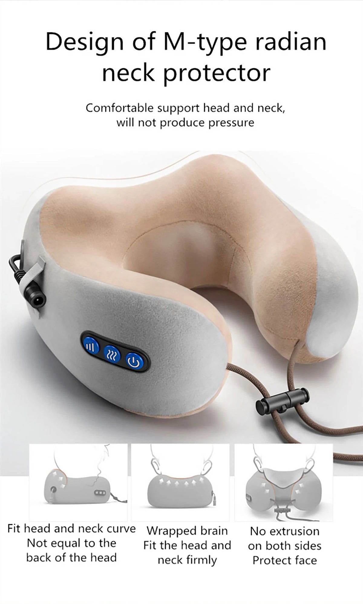 Rechargeable Neck Massager Pillow Multifunctional U shaped Portable Shoulder Cervical Massager Outdoor Home Car Relaxing Massage