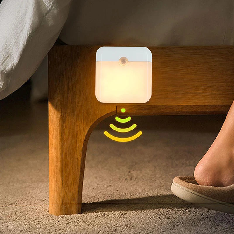 LED Wireless Night Light, Human Motion Sensor Lantern Rechargeable Wall Lamp, for Camping Summer Stairs Closet Kitchen Toilet