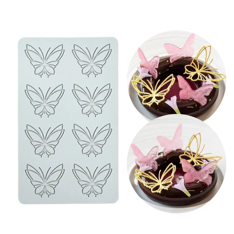Various Leaf Butterfly  flower Silicone Cake Lace Mold Snowflakes deer Shape Fondant Mold Cake Decorating Tool  kitchen bakeware