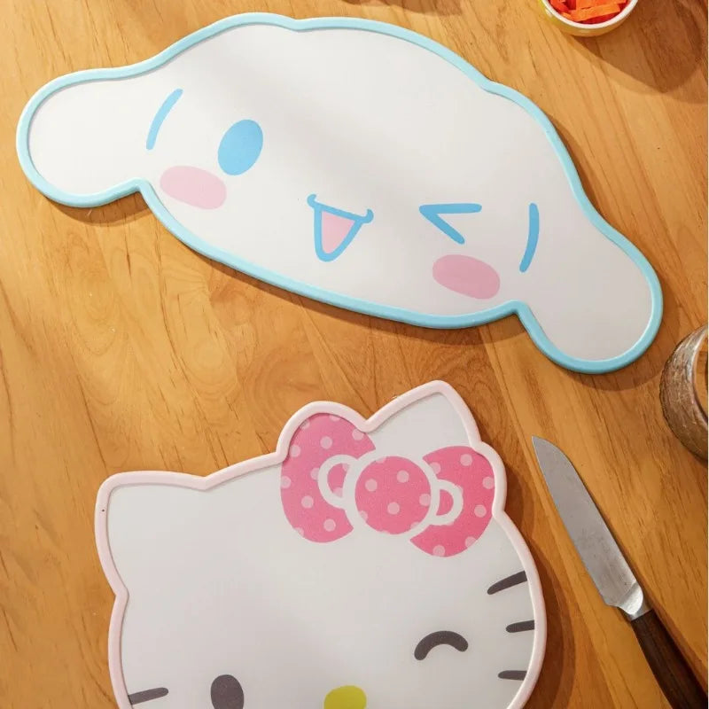 New Sanrios Kawaii Cutting Board Hello Kitty Kuromi MyMelody Cinnamoroll Cute Double-sided PP Chopping Plate Kitchen Accessories