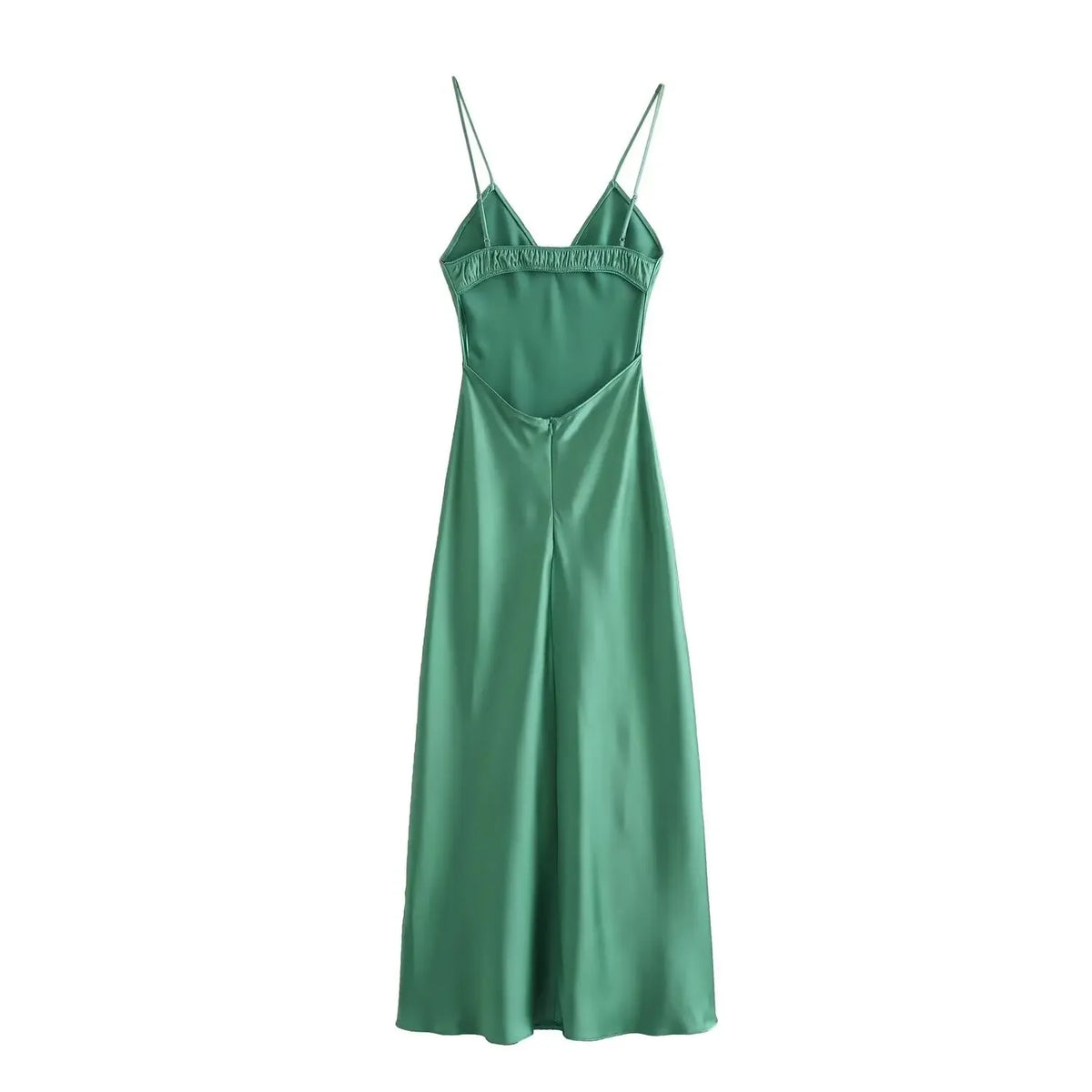 Women Fashion Summer New Sleeveless Underwear Style Backless V-Neck Sling Long Dress Chic Female French Elegance Evening