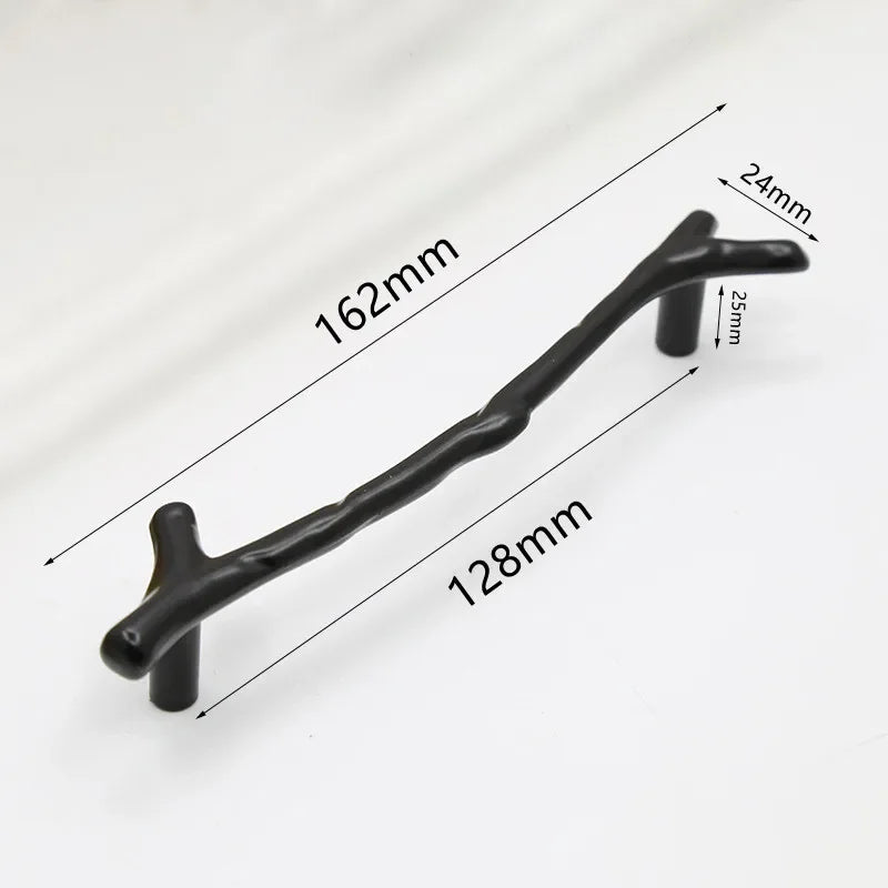 Fashion Tree Branch Furniture Handle 96mm 128mm Black Silver Bronze Kitchen Cabinet Handles Drawer Knobs Door Pulls Hardware