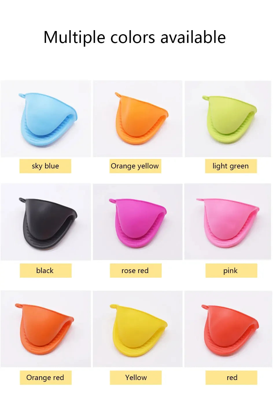 2pcs Thicken Baking Silicone Oven Mitts Microwave Oven Glove Heat Insulation Anti-slip Grips Bowl Pot Clips Kitchen Gadgets