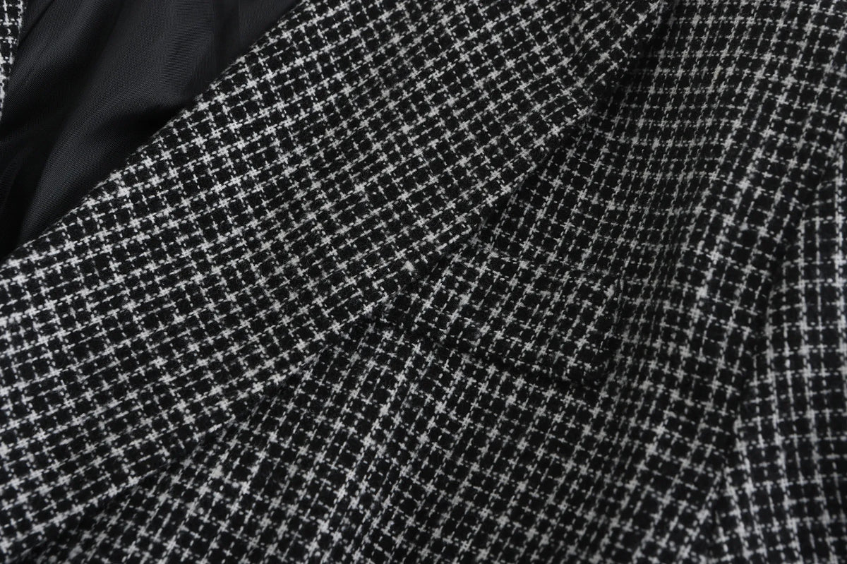 2024 Spring Autumn Men Blazers Slim Fit Plaid Suits Jackets Male Long Sleeve Double-breasted Outerwear Business Casual Coats