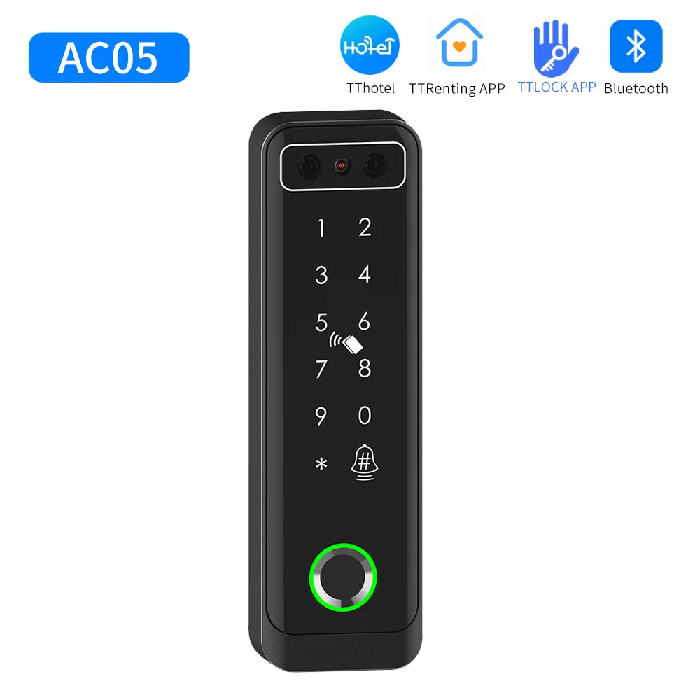 TTLOCK 3D Face Recognition Access Control Keypad Door Lock Opener Fingerprint E-Key Code App RF Remote Facial RFID Card Unlock