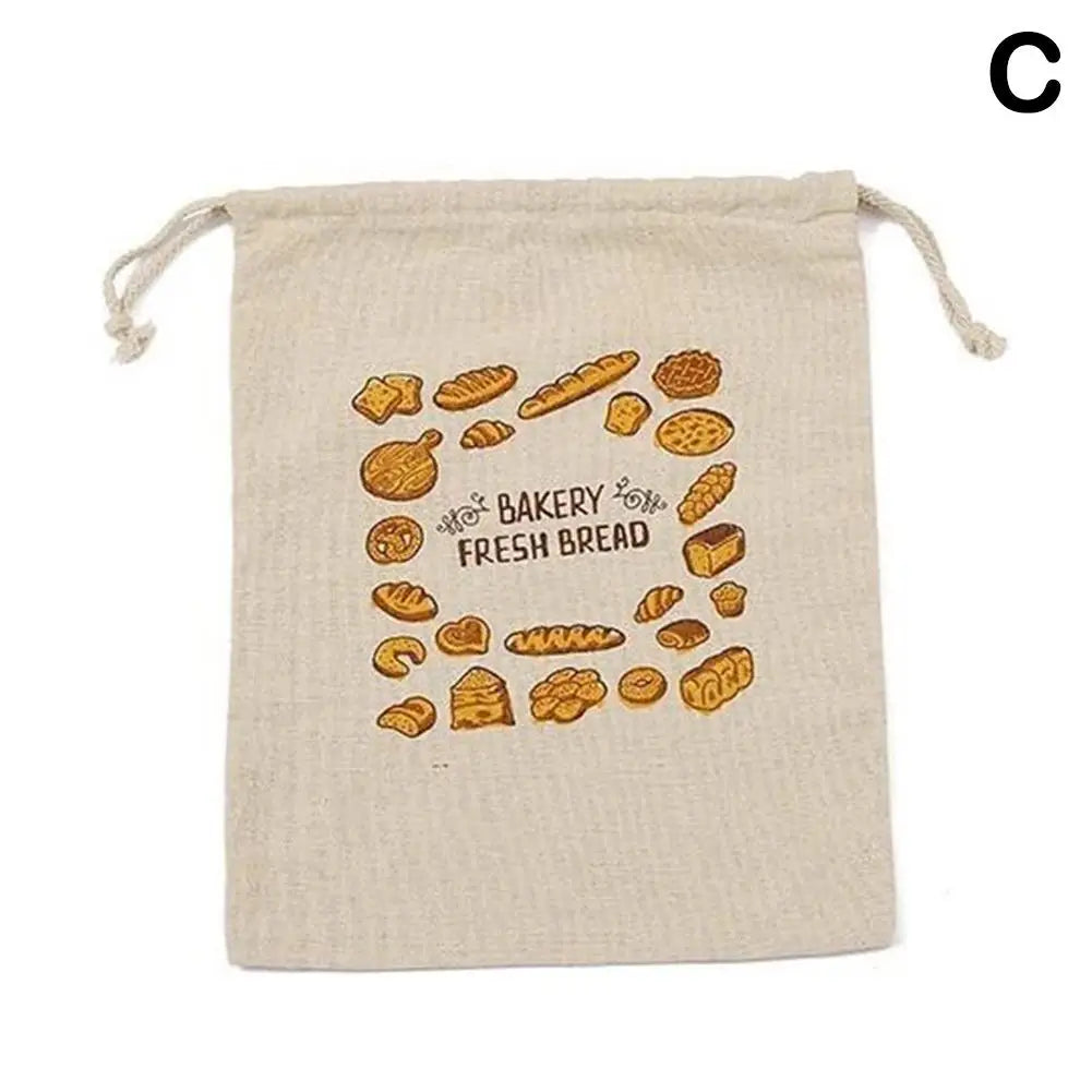 Linen Bread Bags Reusable Drawstring Large Washable Storage Food Accessories Home Unbleached Kitchen Organizer