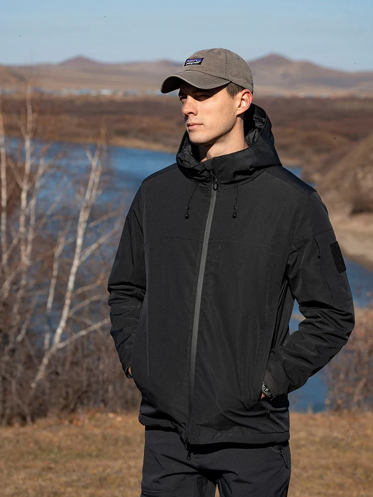 SIMWOOD 2024 Winter New Regular Fit Water-Resistant, Windproof Shell Men’s Winter Jacket with Hood Outdoor Coats