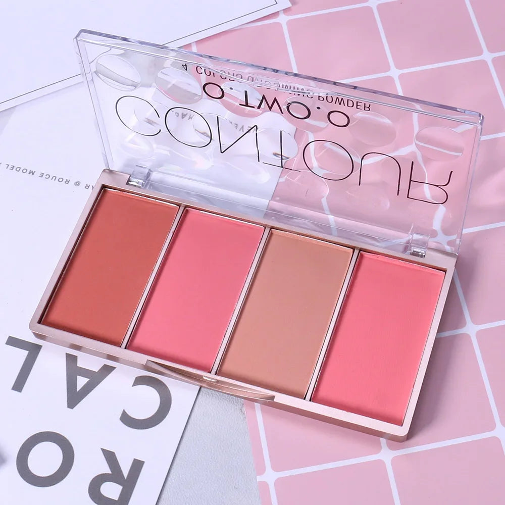 O.TWO.O 4 Colors Contour Palette Face Shadow Groming Powder Makeup Bronzer Long Lasting Facial Contouring Concealer Cosmetics