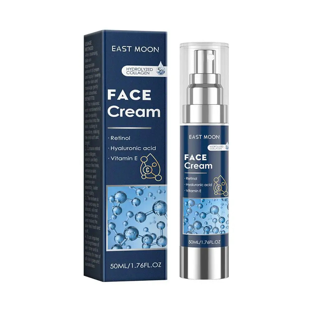 50ml 6-in-1 Men Facial Moisturizer Cream Hydrating Revitalizing Skin Care Particle Face Cream With Collagen Anti Aging & Wrinkle