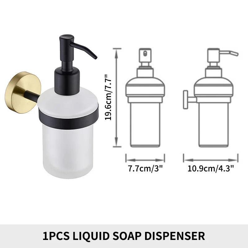 Soap Dish holder for Kitchen Bathroom Accessories Wall Mount Soap Dispenser Soap Rack With Glass Dish Metal Soap Holder Gold