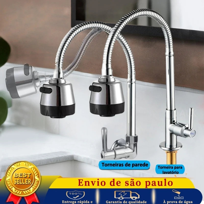 Sleek Wall-Mounted Kitchen Faucet for Gourmet Culinary Spaces