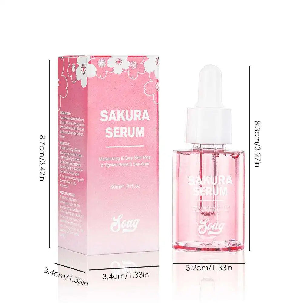Niacinamide Sakura Serum Face Essence Deep Cleansing Moisturizing Dry Skin  Shrink Pores Beauty Facial Skin Care Products 2/1pcs