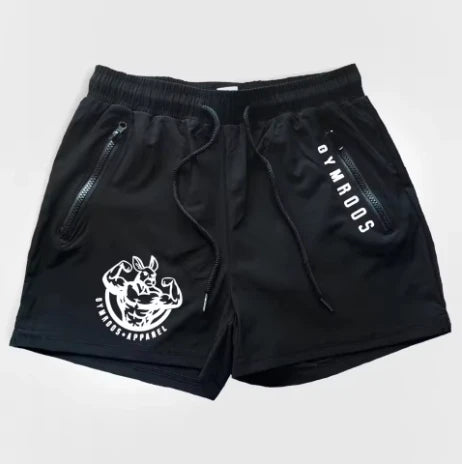 Sports Woven Quick Drying Three-Point Shorts Men's Fitness Tide Brand Slim Zipper Pocket Tide Brand Running Training Pants