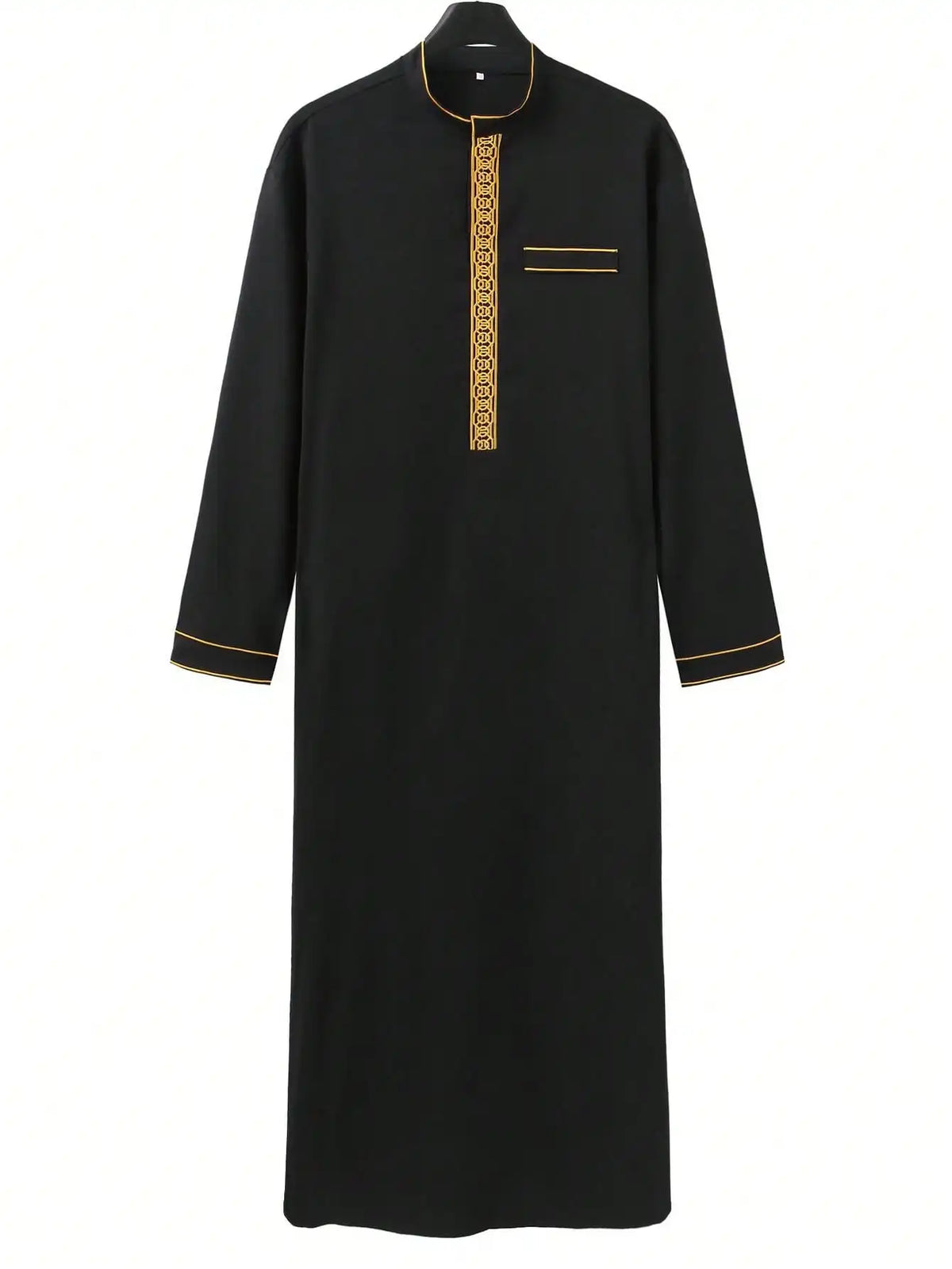 2025 New Men's Luxury White Muslim Moroccan Style Abaya Classic Embroidered Long Sleeve Formal Wear Islamic Arabic Thobe