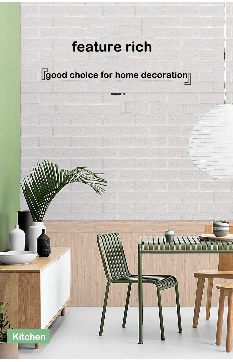 Wallpaper Home brick Foam Panels 3D Wall Stickers Self-adhesive DIY Embossed Stone Wallpaper Home Decor Living Room Kitchen