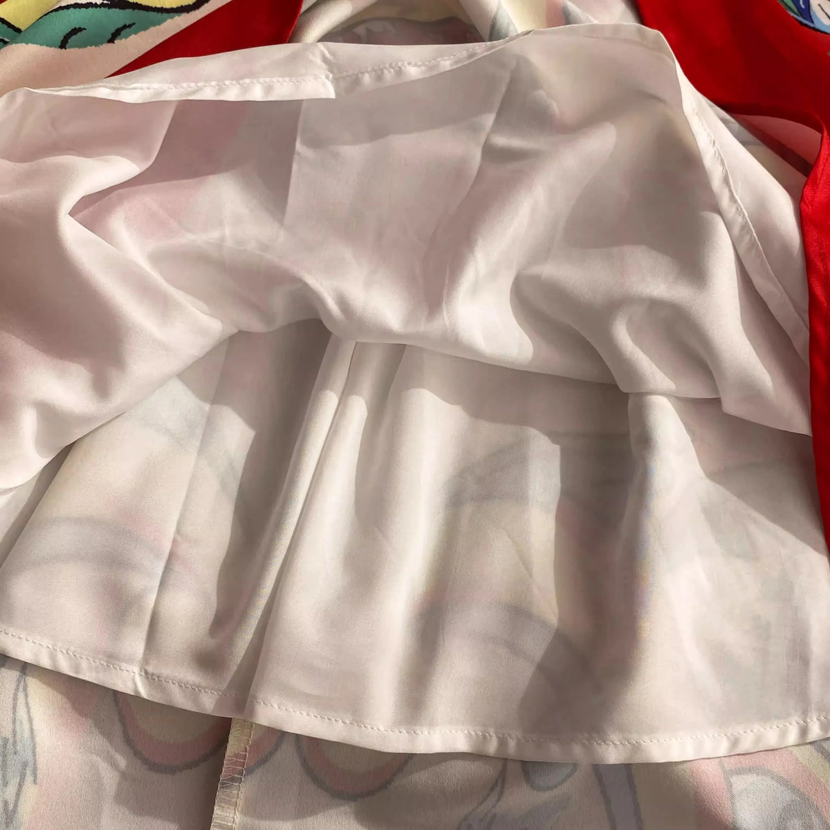 2024 New Summer Women Sexy Slash Neck Short Sleeve Slim Long Dress Fashion Vintage Print Ruffles Floral Maxi Pleated Vestidos