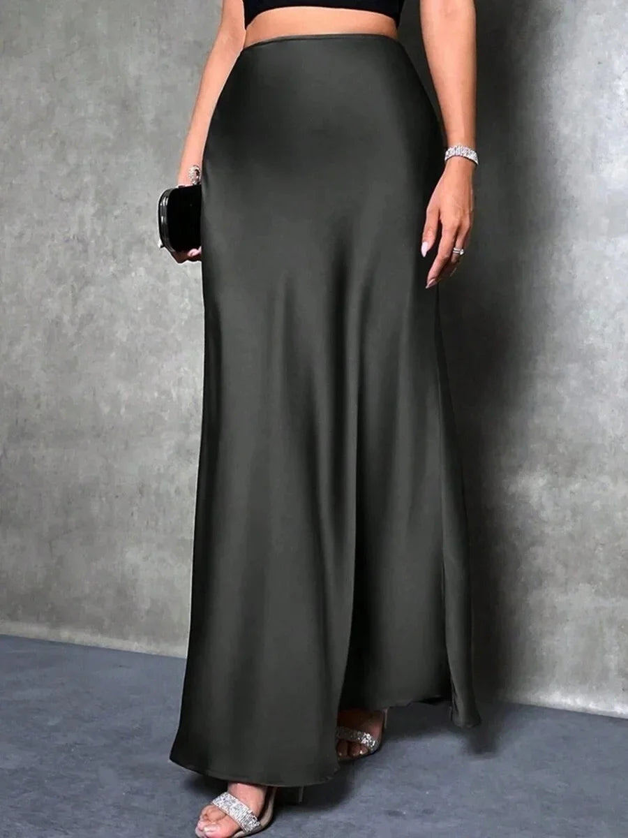 New Style European And American Fashion Colorful Velvet A- Line Skirt Long Dress For Women Autumn Winter 2023 Simple Design
