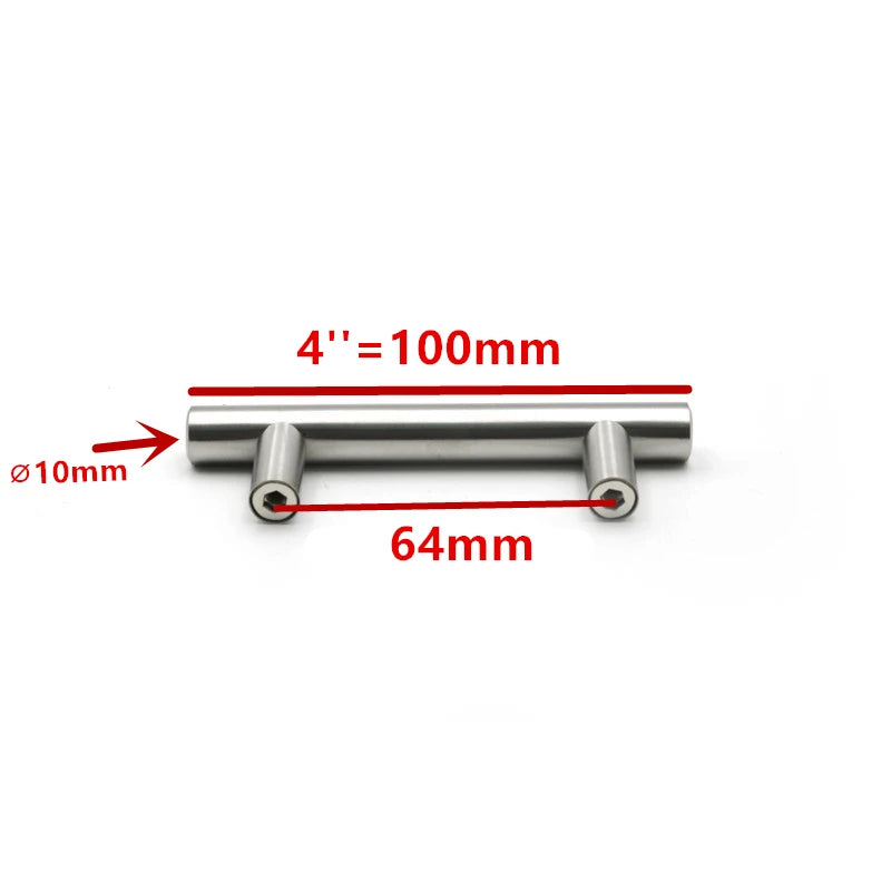 Modern  Stainless Steel Kitchen Door Cabinet T Bar Handle Pull Knob cabinet knobs furniture handle cupboard drawer handle